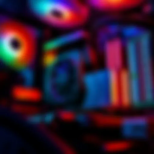 A close-up of a gaming PC setup showcasing a new graphics card and CPU being installed.