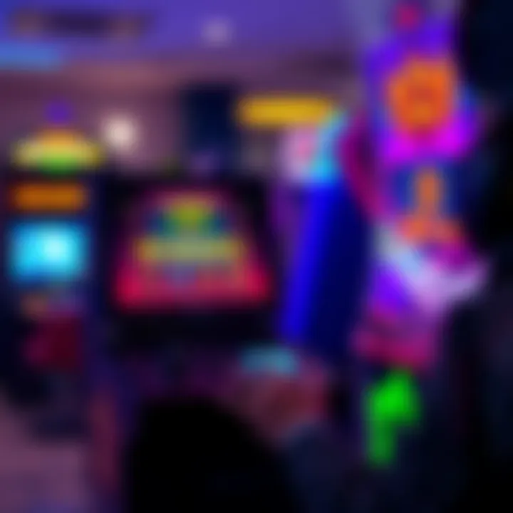 A player interacting with a gaming console and screen displaying rewards information