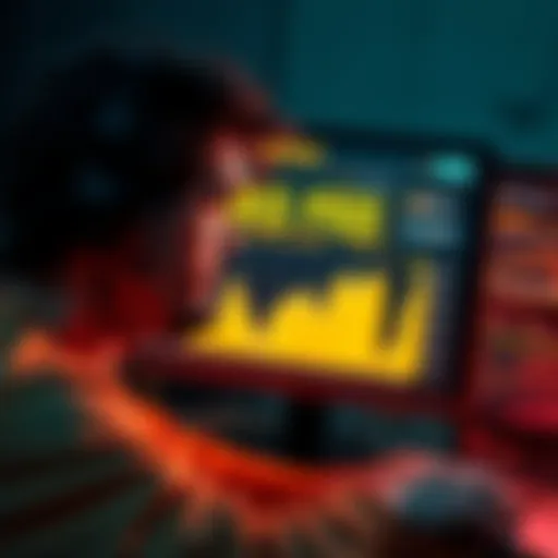 A worried person looking at a computer screen, displaying high gas fees for ETH transactions on Binance. They are considering options to reduce costs.