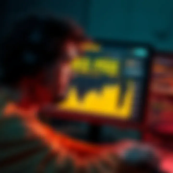 Gas Fees for ETH on Binance A worried person looking at a computer screen, displaying high gas fees for ETH transactions on Binance. They are considering options to reduce costs.