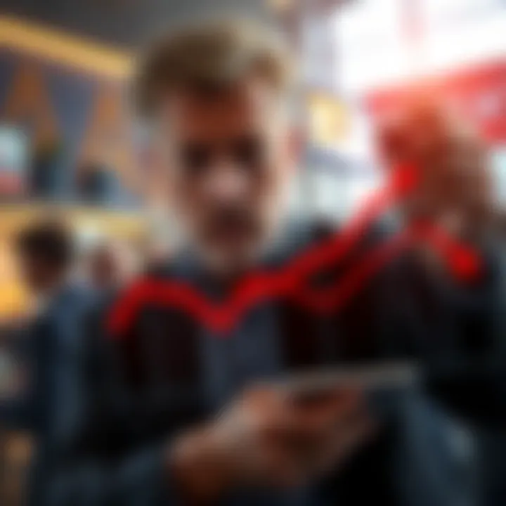 Gavin Wood looking concerned while holding a declining graph representing DOT's price drop over five years.