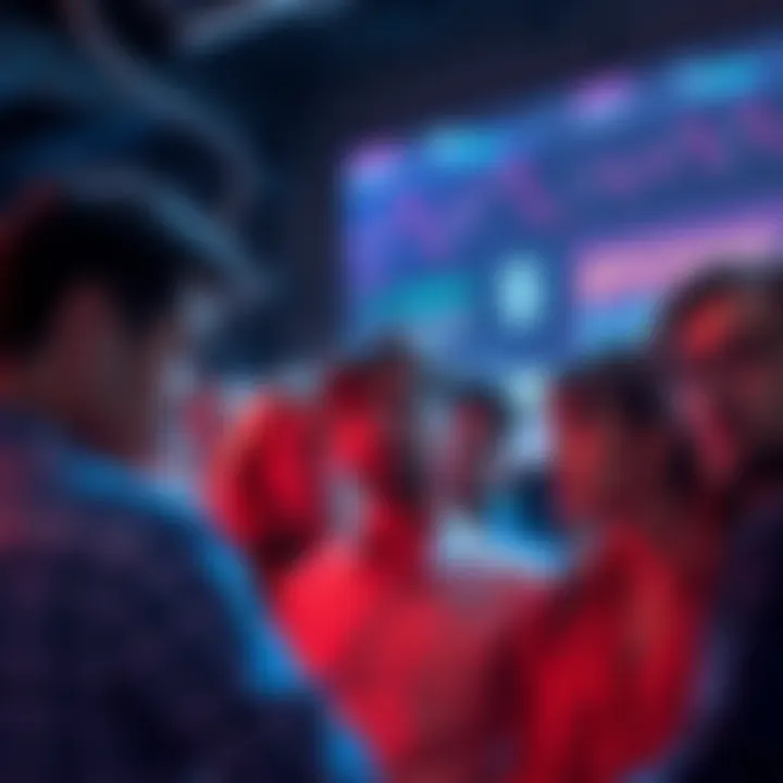 A group of people discussing changes in Gemini Bitcoin CC rewards, looking confused and concerned.