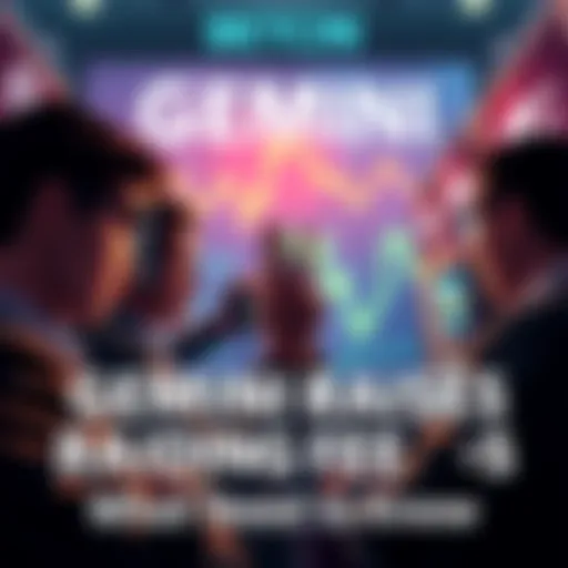 A graphic showing rising trading fees with shocked people looking at their screens