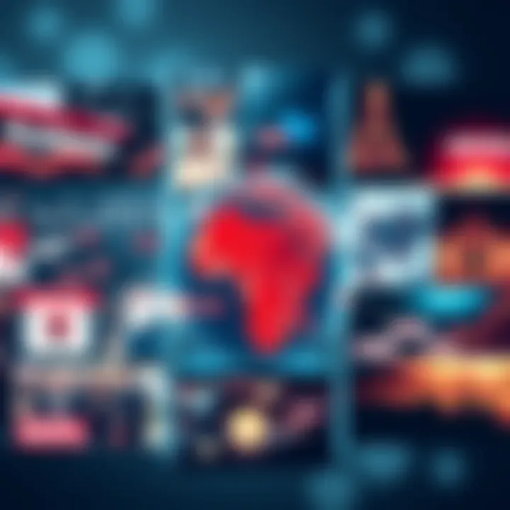 A collage of news headlines and images representing current events from around the world.