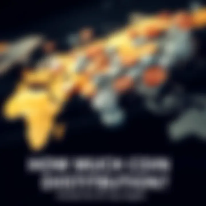 A world map showing various coins spread across different countries, indicating global currency distribution outside the US.