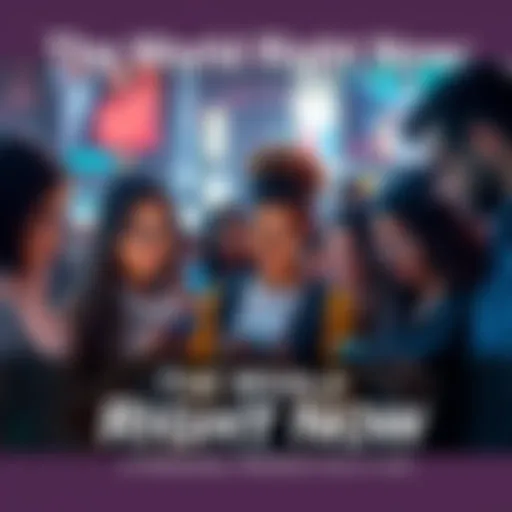 A diverse group of people looking at news on their devices, reflecting on current global events