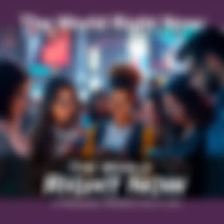 A diverse group of people looking at news on their devices, reflecting on current global events