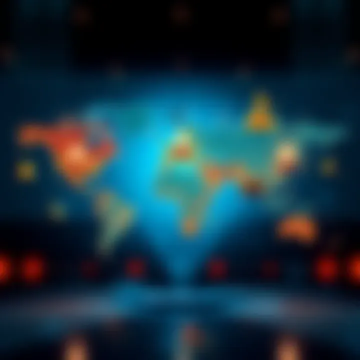 A world map featuring various money symbols representing wealth from owning land and oceans