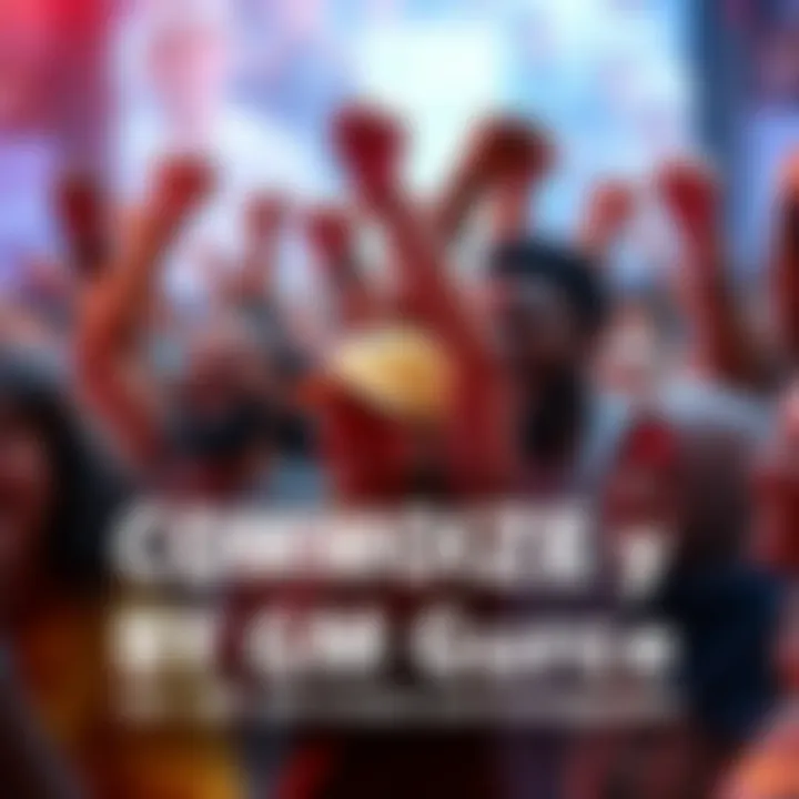 Community Energized by GM GM A diverse group of people celebrating and rallying together, showing enthusiasm for GM GM's return, with smiles and raised fists, highlighting unity and energy.