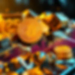 A graph showing gold prices rising significantly compared to Bitcoin's drop in value for the year 2025.