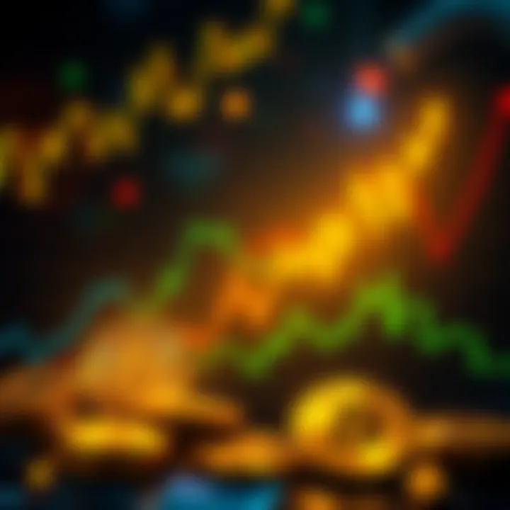 A chart showing the relationship between gold prices and Bitcoin price increases, symbolizing investment trends.