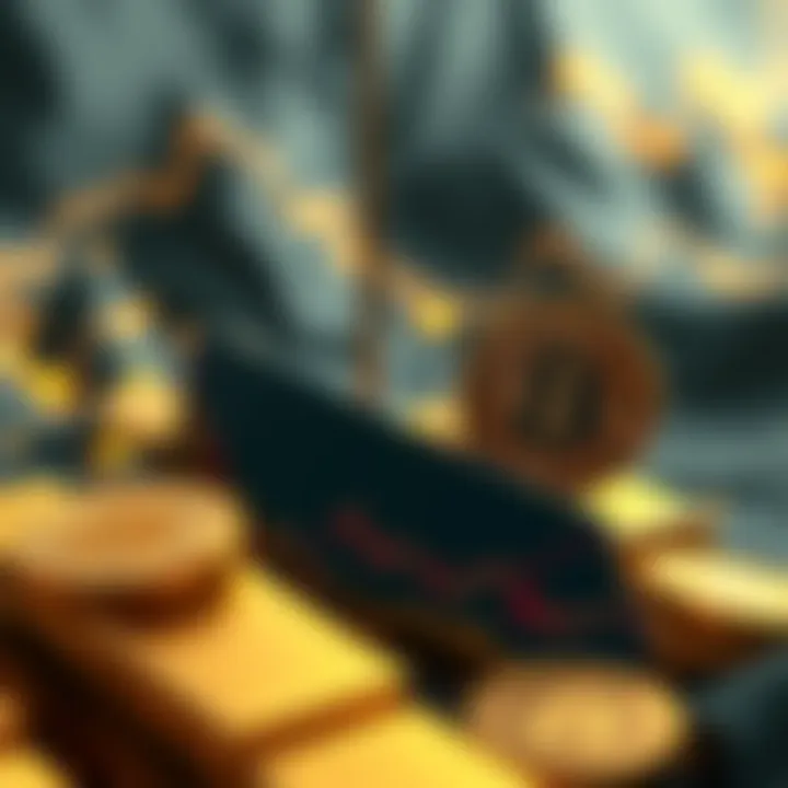 A visual showing gold bars and Bitcoin symbols, representing the relationship between their market trends.