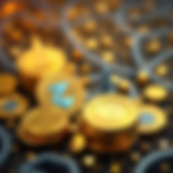 An illustration showing gold coins alongside symbols of privacy cryptocurrencies like ZEC and XMR, highlighting their rise in 2025.