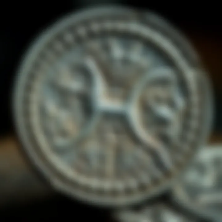 A close-up of a Heliokles-type tetradrachm coin showing intricate designs, symbolizing the economic and political issues of the Greco-Baktrian Kingdom.