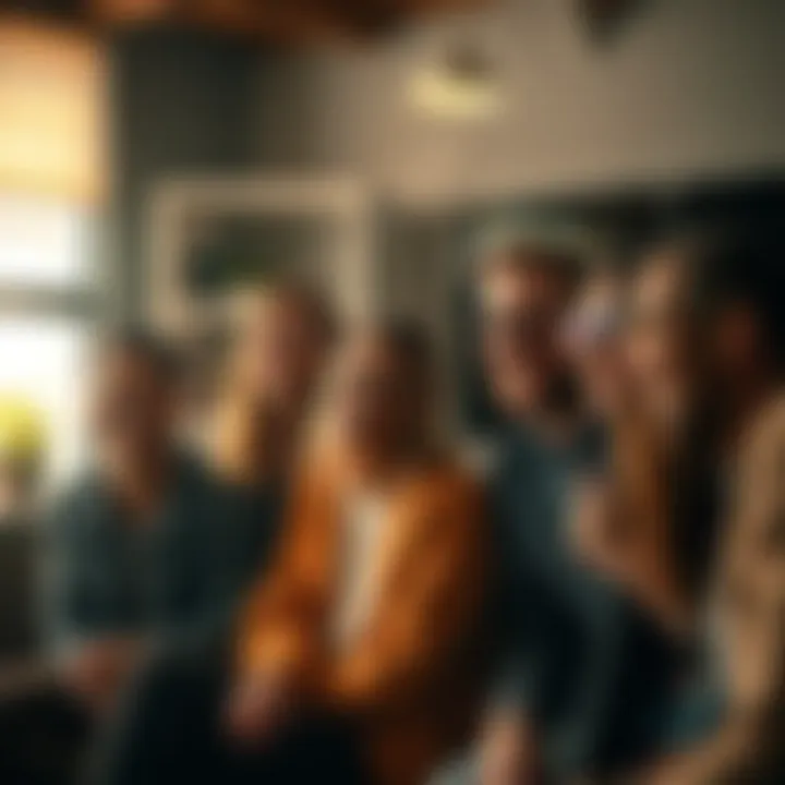 Group of people laughing together A group of diverse people sharing a laugh over relatable experiences in everyday life