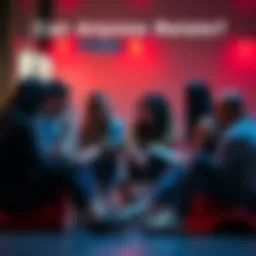 A diverse group of individuals sitting in a circle, sharing personal experiences and listening intently to each other, fostering connection and understanding.