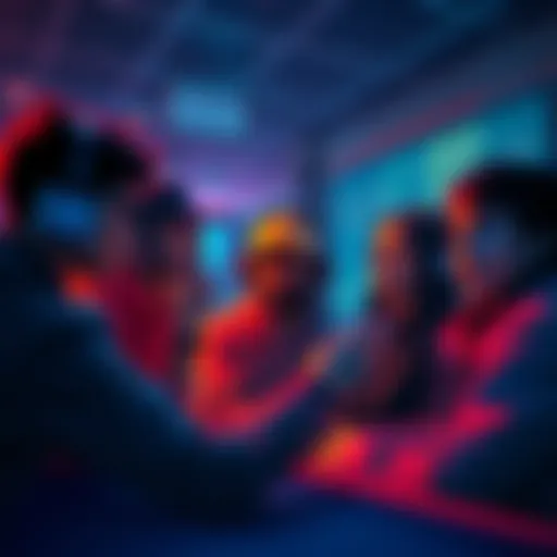 Group Chat Discussion People engaged in a group chat about a mystery player, with messages popping up.