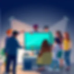 An illustration of a diverse group of people engaging in a lively discussion around a computer, representing the expanding forum channel.