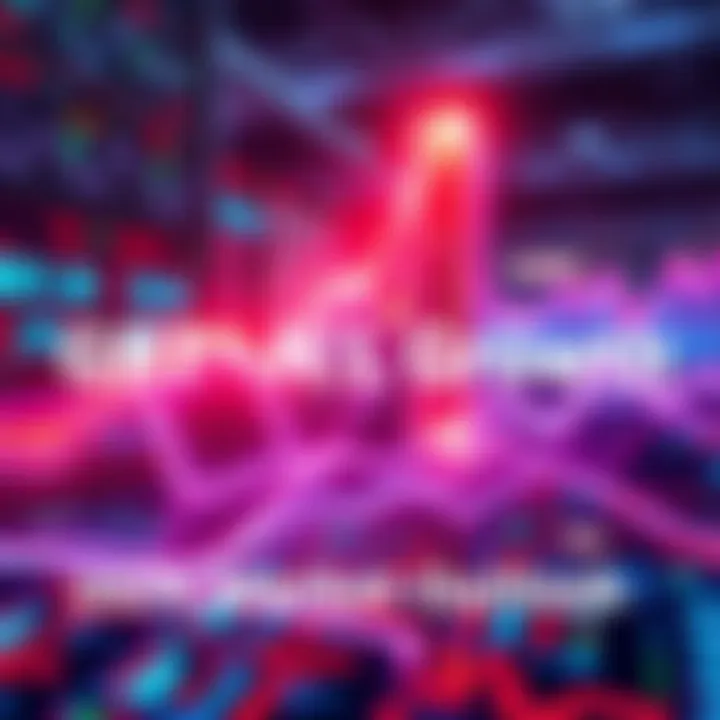 A visual representation of GRT's increasing network volume and AI tools, showing upward trends and graphs