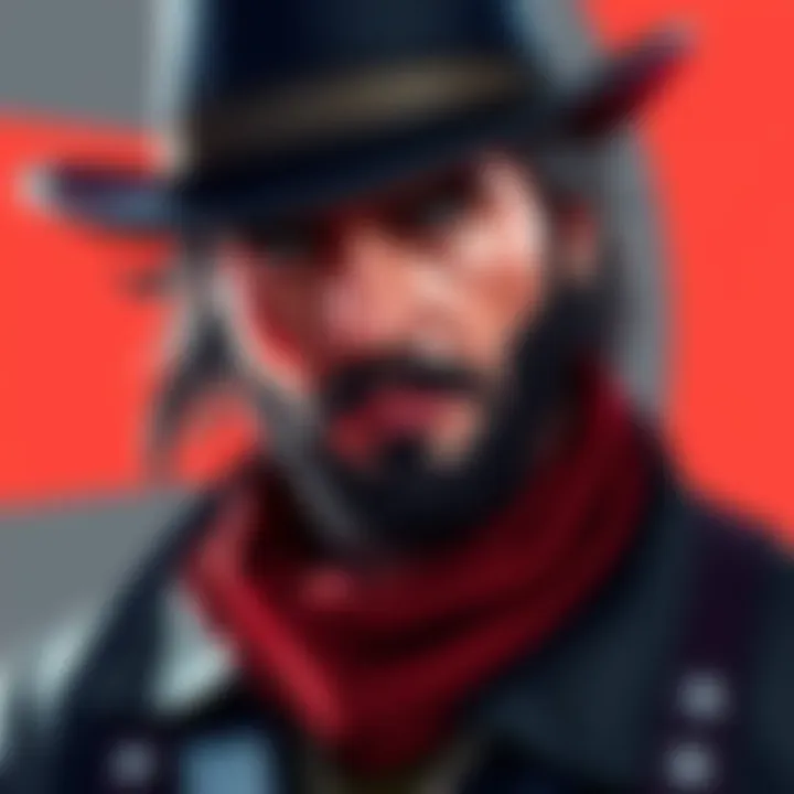 A character from GTA 6 with design elements reminiscent of Red Dead Redemption 2, showcasing bold features and attire.