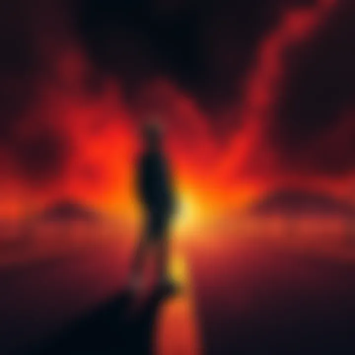 Gus stands at a crossroads, contemplating his choices, with shadows of danger looming in the background.