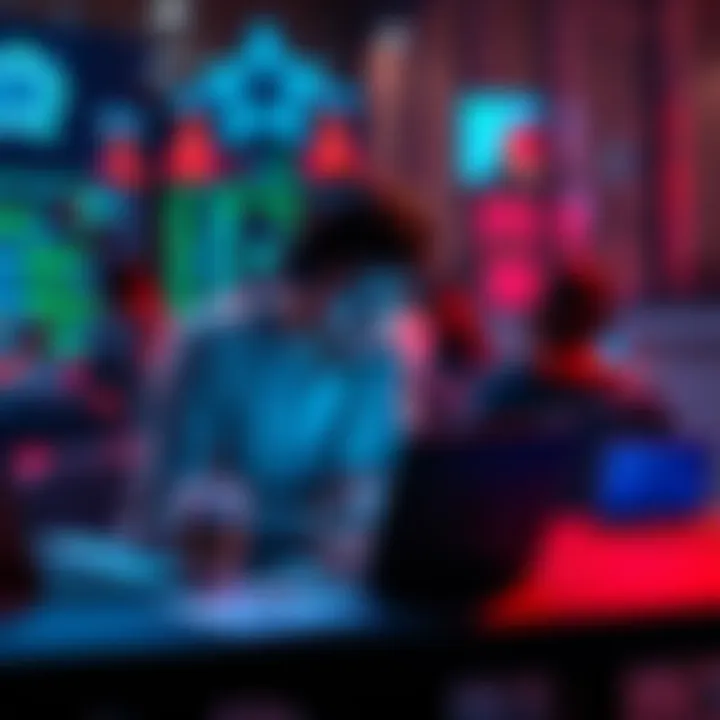 A beginner at a hackathon sitting at a table, focused on coding with AI tools on a laptop, surrounded by notes and a coffee cup.