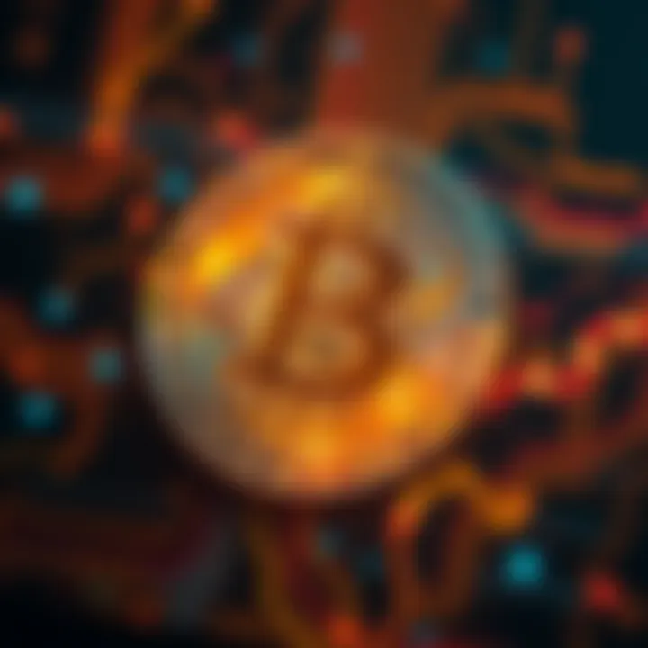 A close-up of a digital Bitcoin symbol with a glowing effect, representing Hal Finney's final tip on a forum.