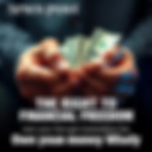 A pair of hands gripping cash symbolizes financial ownership and independence.