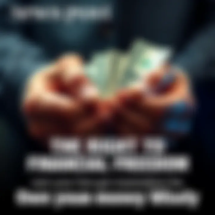 A pair of hands gripping cash symbolizes financial ownership and independence.
