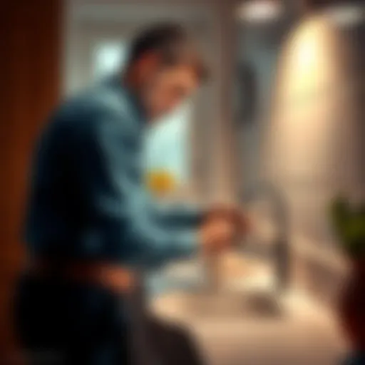 A handyman fixing a leaky sink in a home, showcasing skills and flexibility in work