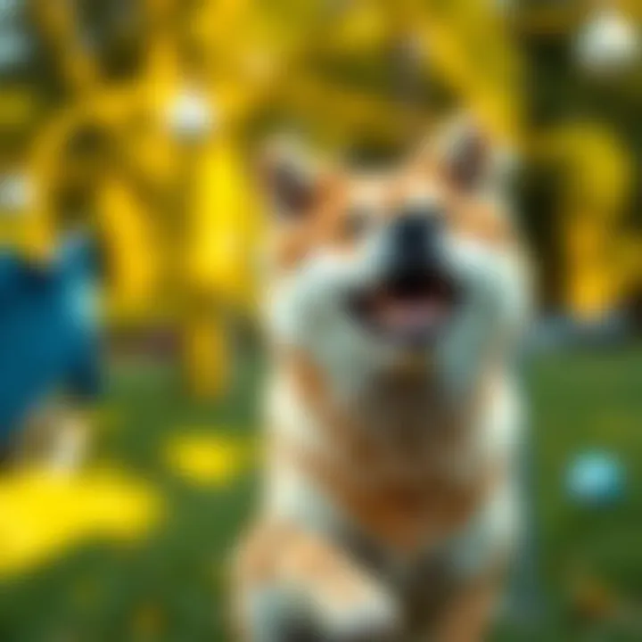 A playful Doge Dog with a bright expression playing outdoors, showcasing its friendly nature.