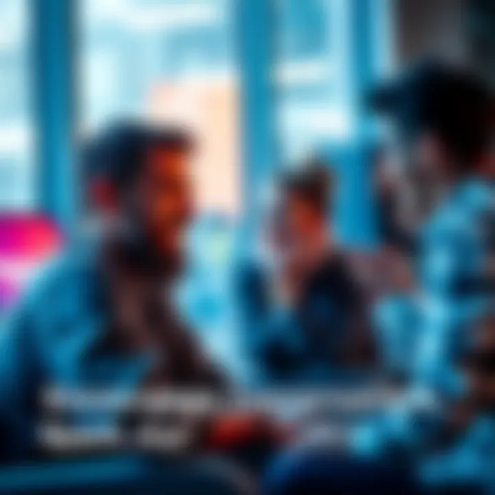 Group of people sharing positive thoughts in an online forum conversation