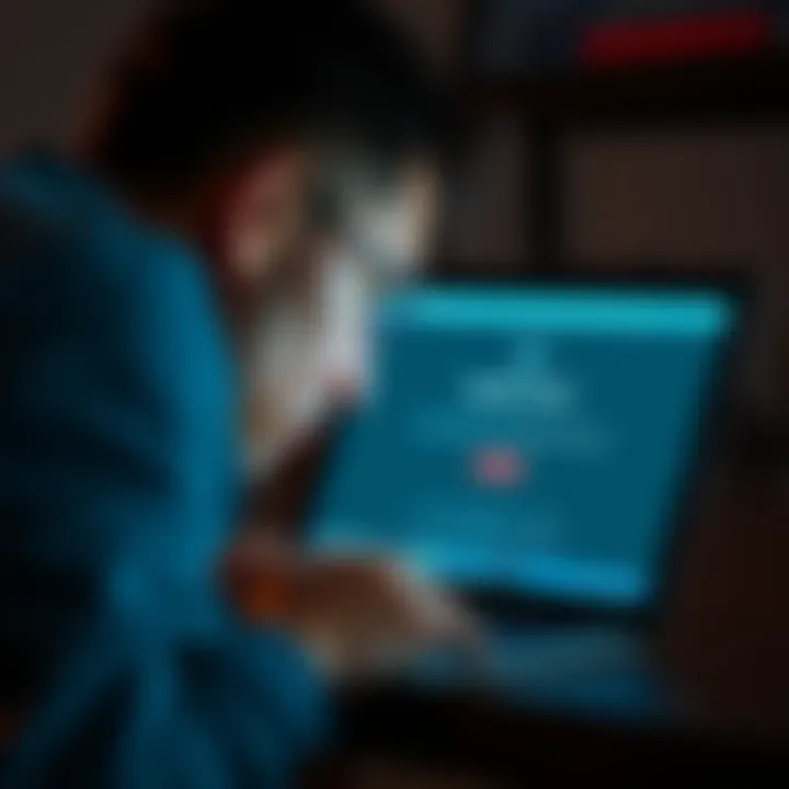 A frustrated person staring at a laptop screen displaying a HasPack wallet login error message.