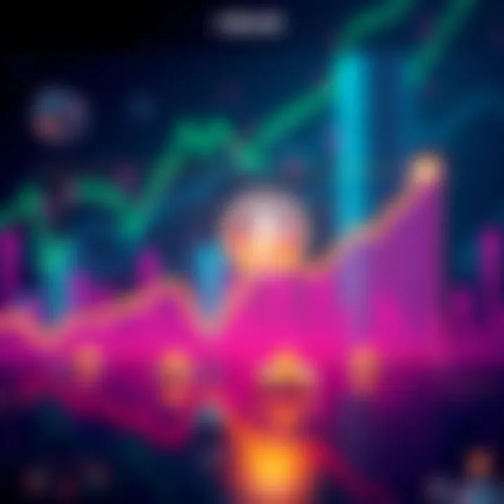 A line graph showing the rising value of HBAR compared to BTC and ETH over time, with upward trends highlighted.