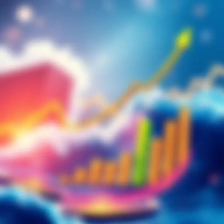 HBAR Financial Products Overview Illustration showing HBAR financial products impacting the market with upward trends and charts