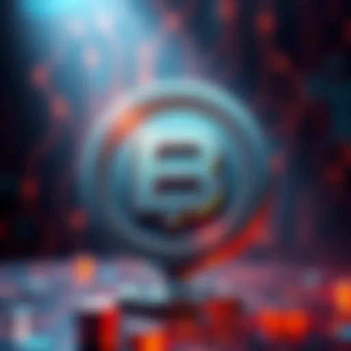 Illustration of the HBAR token symbol with a background of digital technology and cryptocurrency themes.