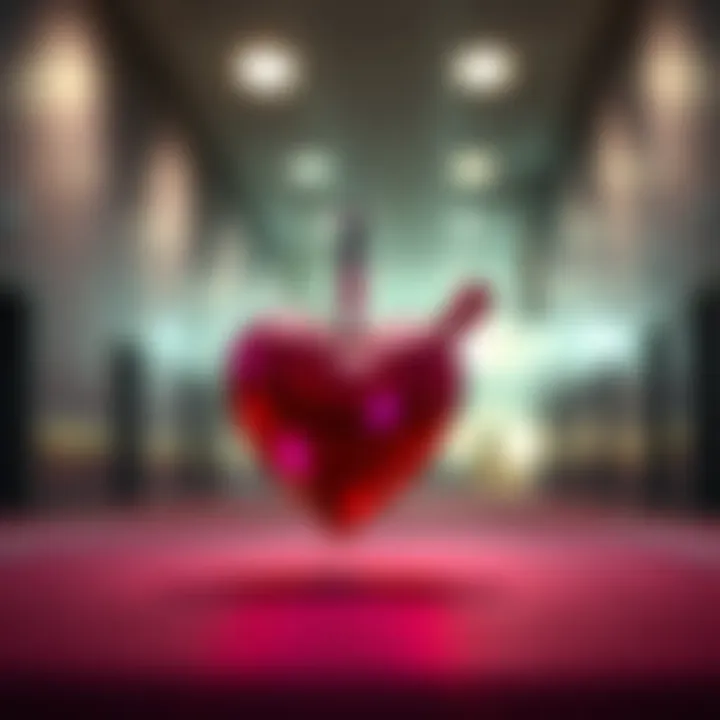 A creative shot featuring a heart shape and a hypodermic needle, representing art inspired by personal experiences near UVA Hospital.