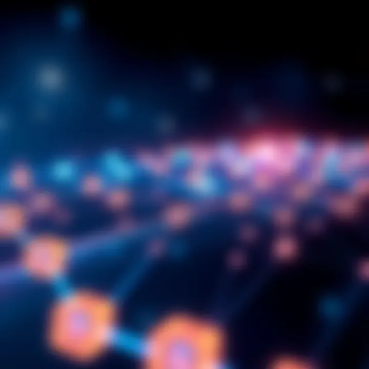 Illustration showing 60 connected blockchain icons representing Hedera's achievement in linking multiple networks.