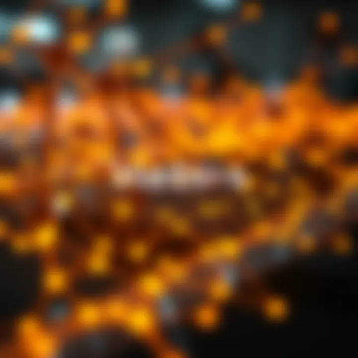 Visual representation of Hedera's innovative blockchain technology with digital nodes and connections.