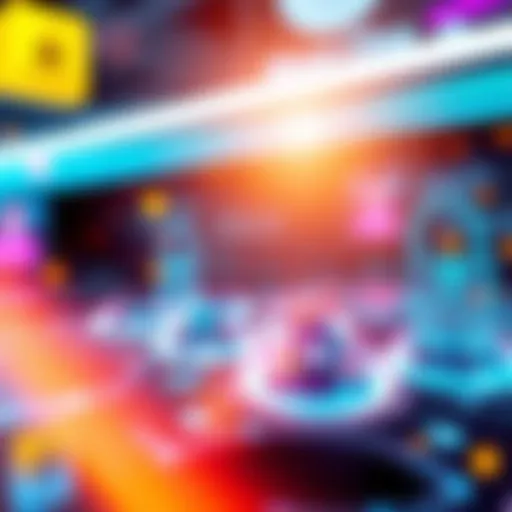 A digital representation of NFTs with bright colors and secure symbols, highlighting innovation in digital assets.