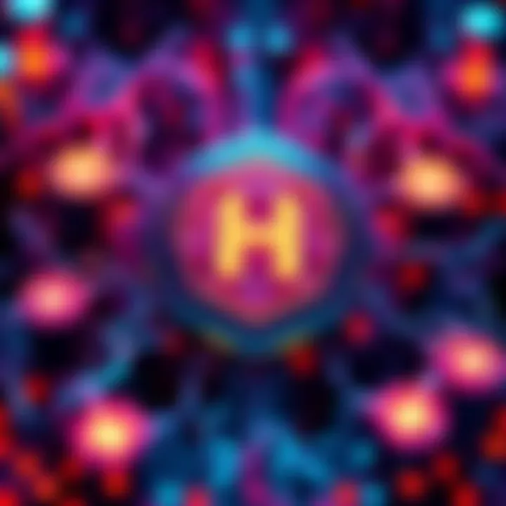 A visual representation of Hedera technology, showing blockchain elements and digital connections