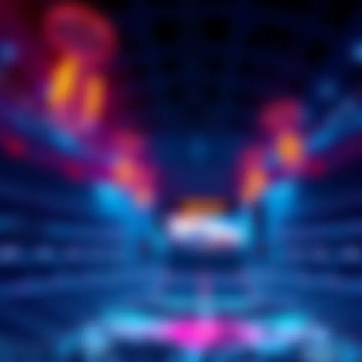 Helium Connection for Venues A large venue with multiple cell towers showcasing Helium technology, emphasizing high-foot-traffic areas.