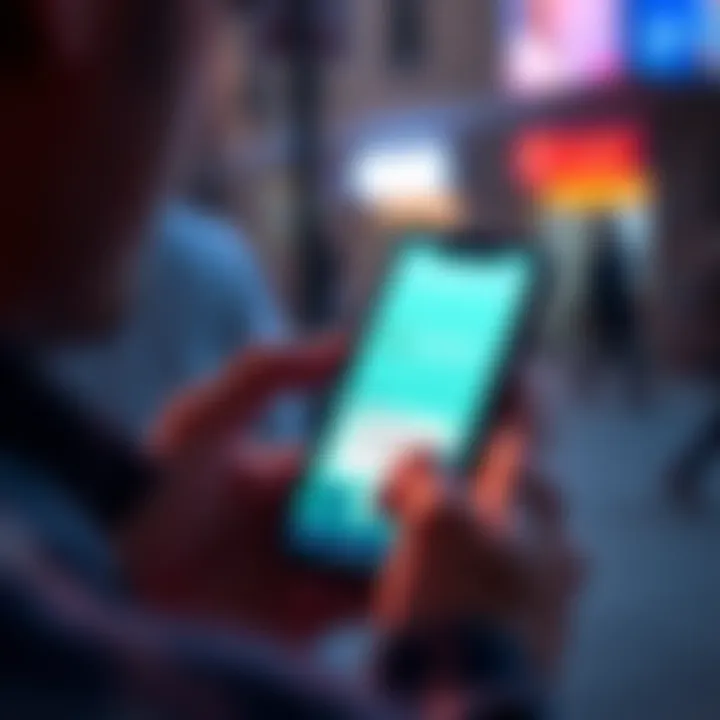 A person using a smartphone to make a digital cash transfer in Afghanistan, with the HesabPay logo visible on the screen and a digital wallet interface.