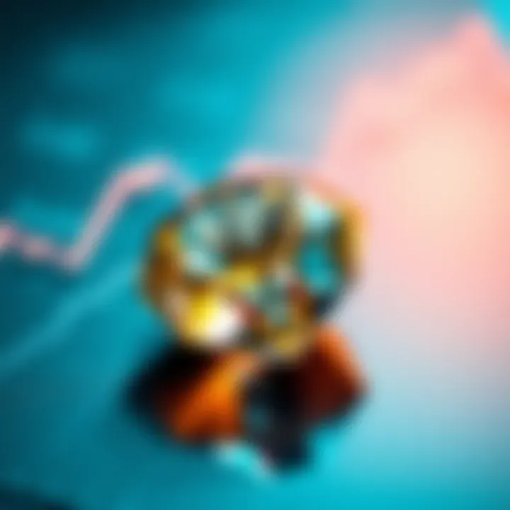 A shimmering diamond placed on a chart showing upward growth trends, symbolizing a valuable investment opportunity.