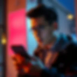 A person looking at a message on a smartphone with a confused expression, hinting at secret activities being revealed.