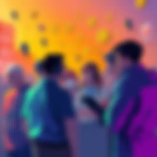 Group of people discussing inflation issues in the Cosmos ecosystem, showing mixed reactions and uncertainty about the future of the altcoin.