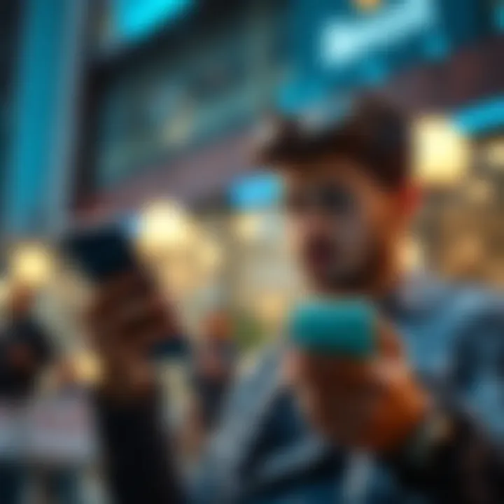Holding Crypto on Revolut A person checking cryptocurrency on the Revolut app with a smartphone, looking thoughtful about their investment decisions.