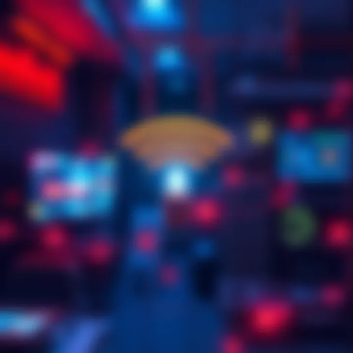 A visual representation of the risks associated with home Wi-Fi hotspots, showcasing security threats and connectivity challenges.