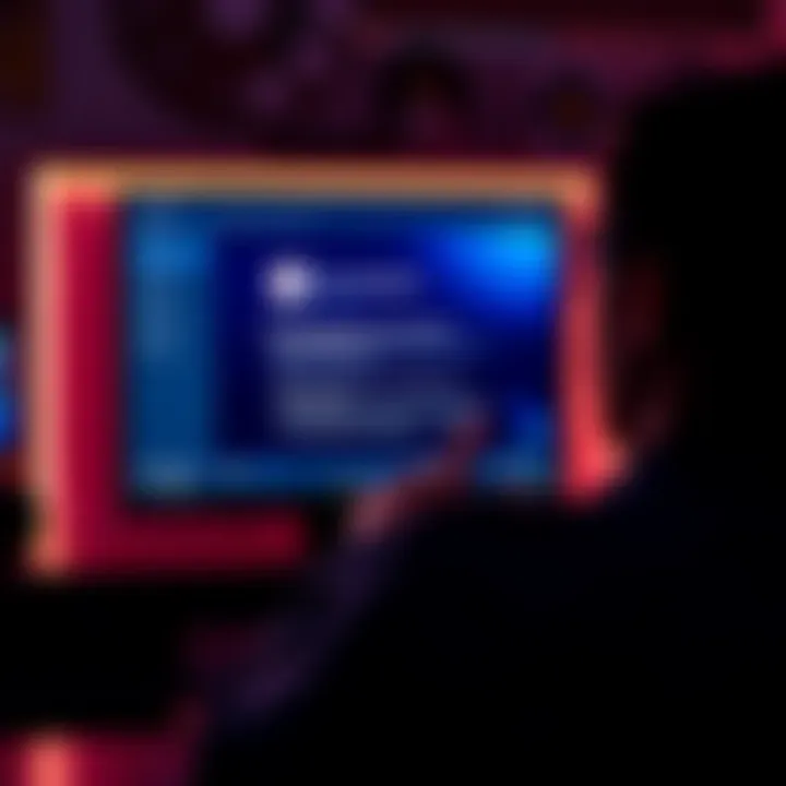 A person looking at a computer screen displaying Home Assistant app during an upgrade process, with a warning message about data preservation