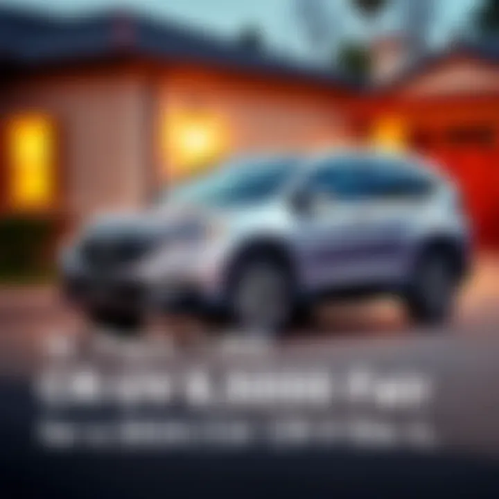 2014 Honda CR-V EX-L parked A 2014 Honda CR-V EX-L in a driveway, showcasing its sleek design and overall condition, ready for potential buyers to inspect.